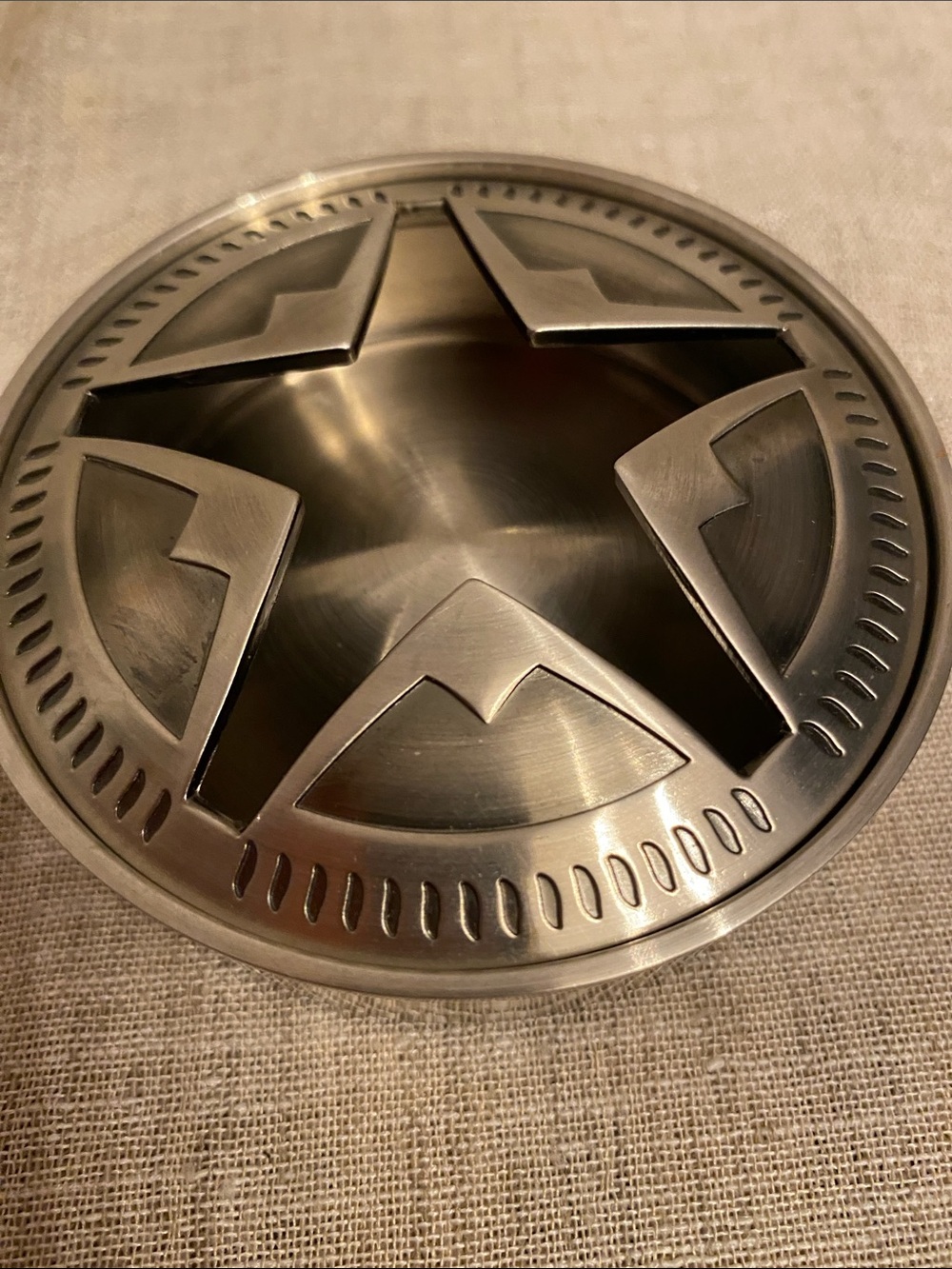 Marlboro Brushed Stainless Steel Texas Lone  Star Ashtray windproof 1970’s